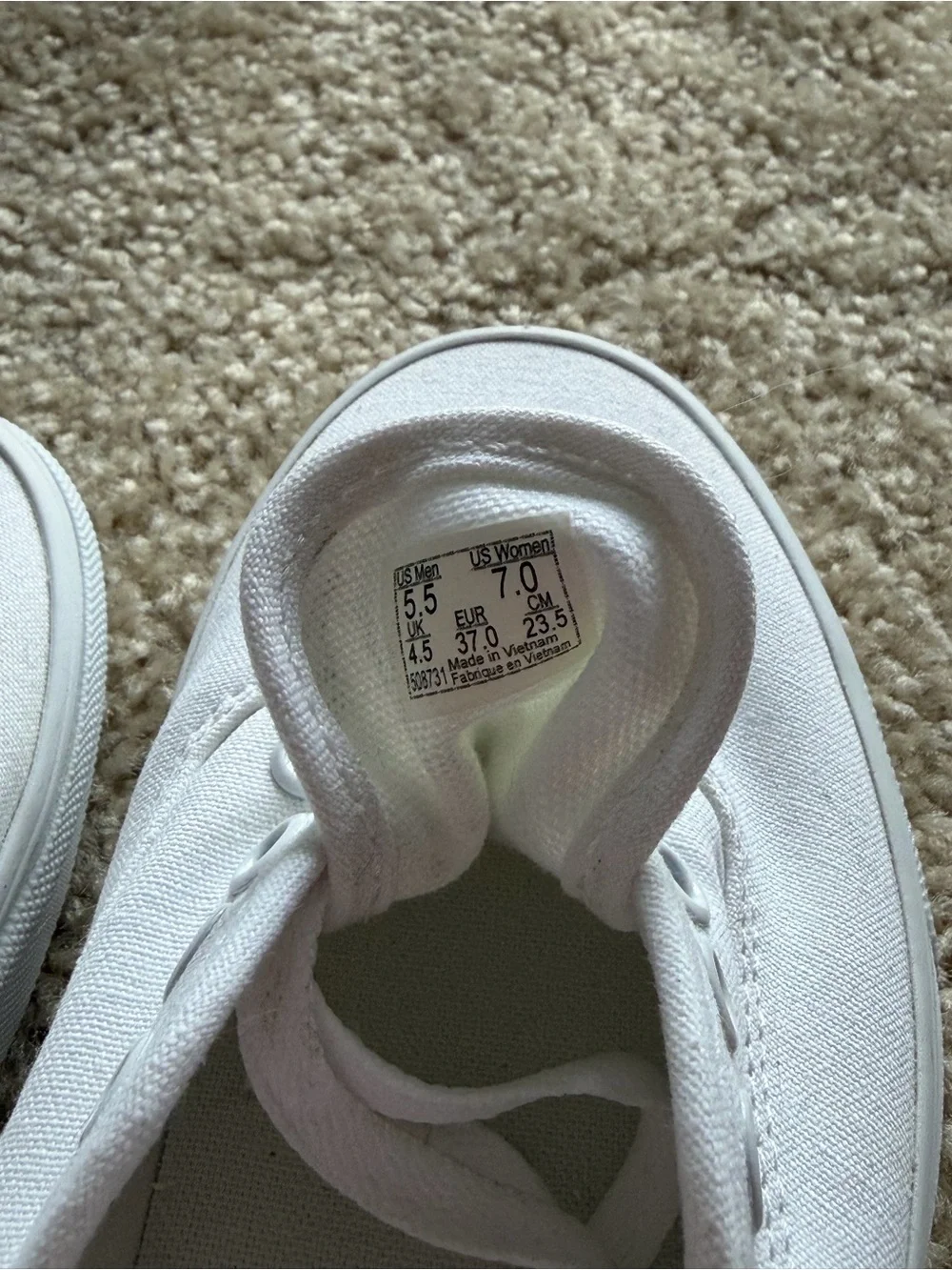 Vans White Canvas Low-Top Sneakers